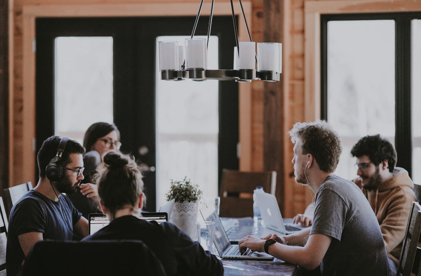 An Australian small-business team working together in a shared office
